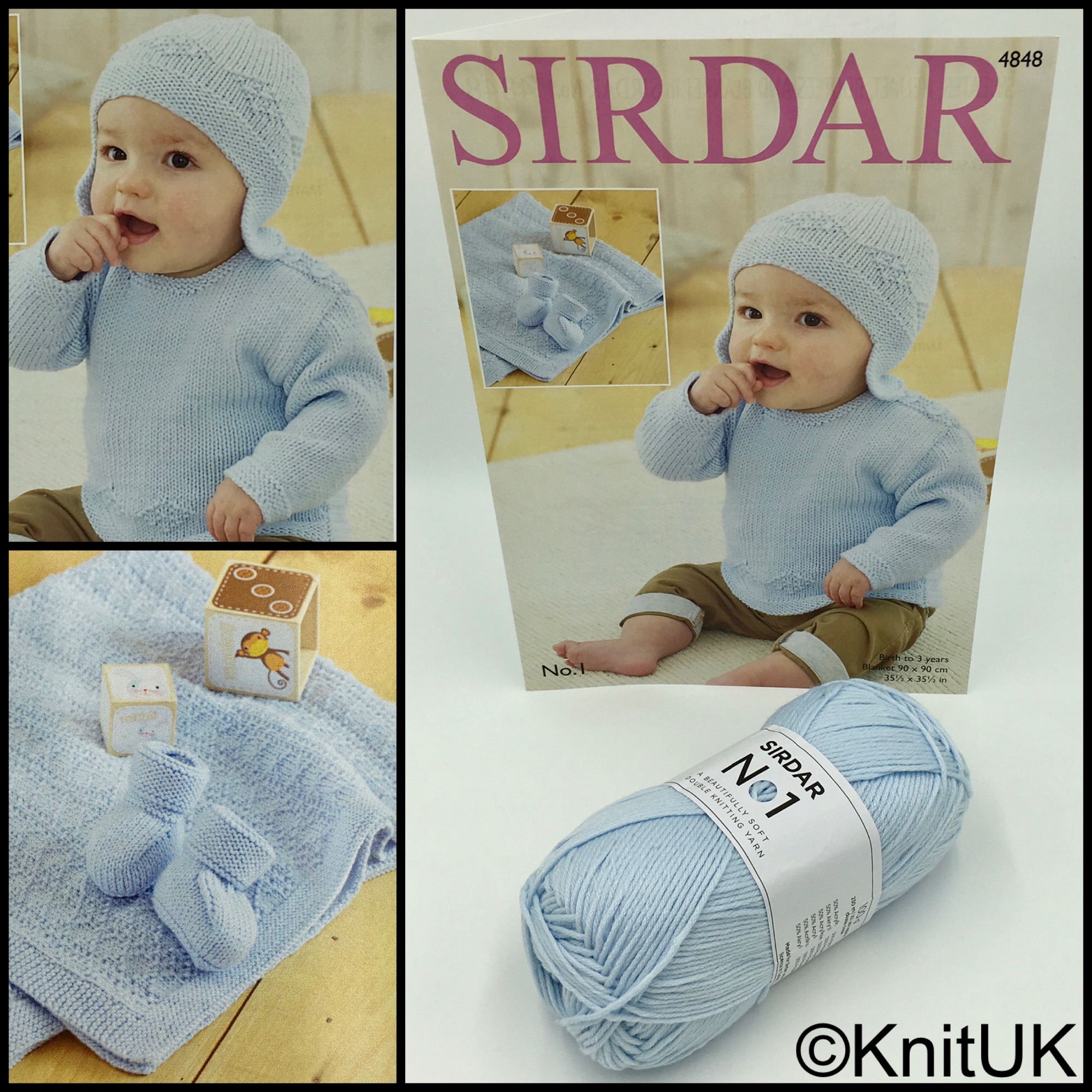 Sidar no. 1 pattern sweter, helmet, bootees and blanket for baby 3 pics