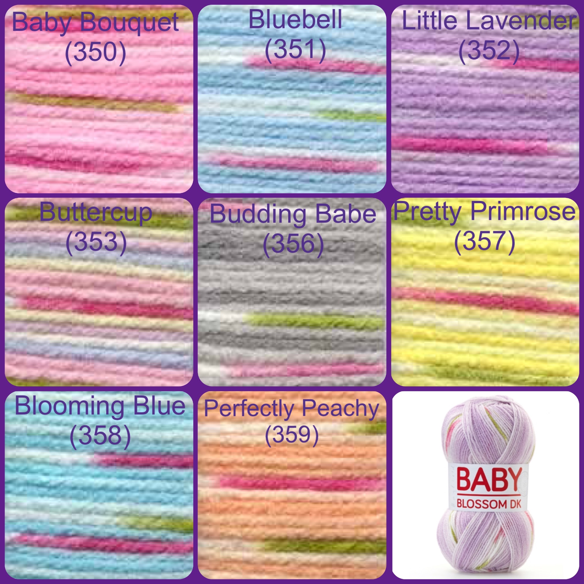 Hayfield Baby Blossom DK yarn colours 9 pictures