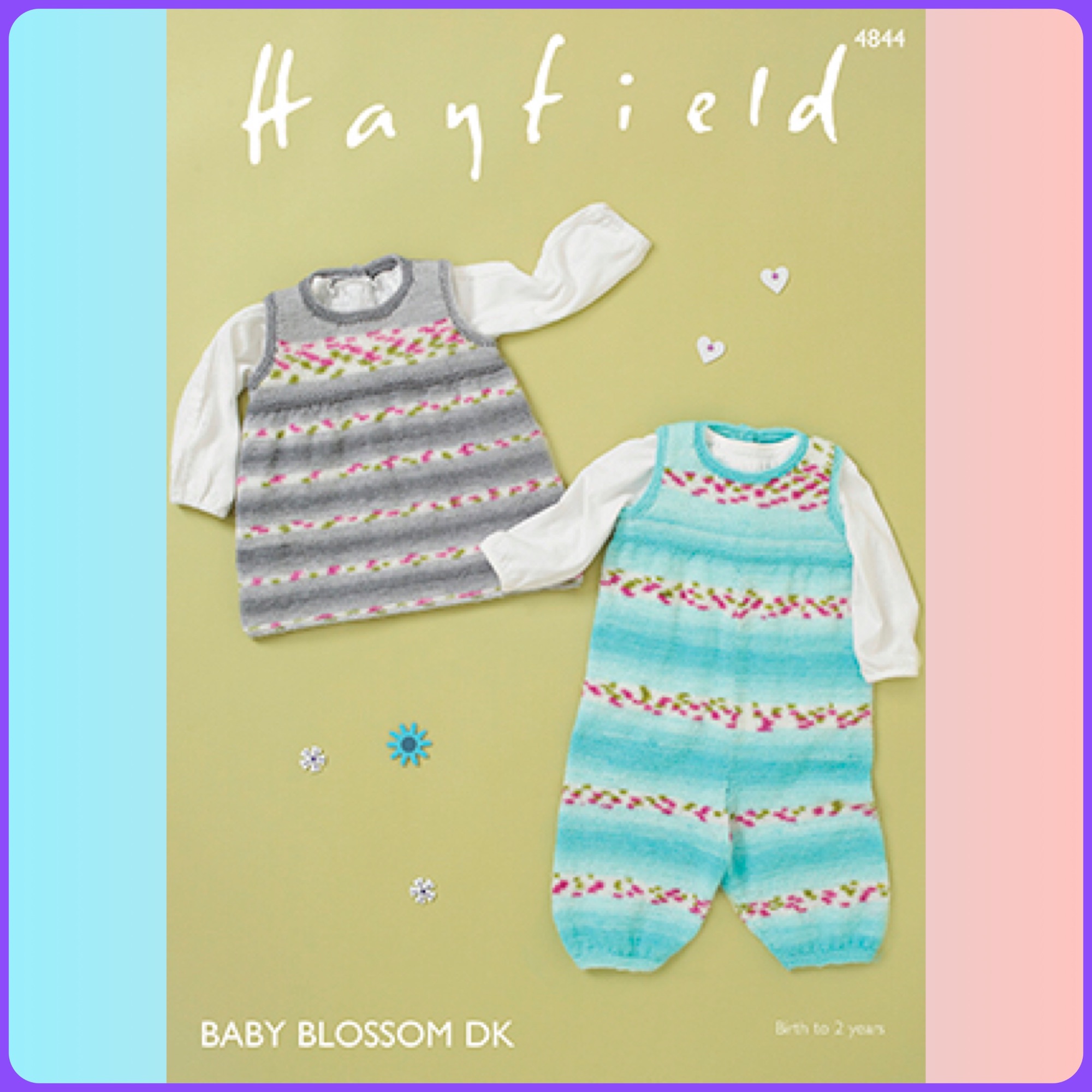 Hayfield baby blossom dk pattern dungaree and pinafore