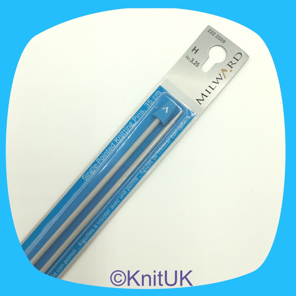 Milward 35cm Single Point Knitting Needles. Aluminium. Sizes 2.0 to 5.0mm. Price starts at