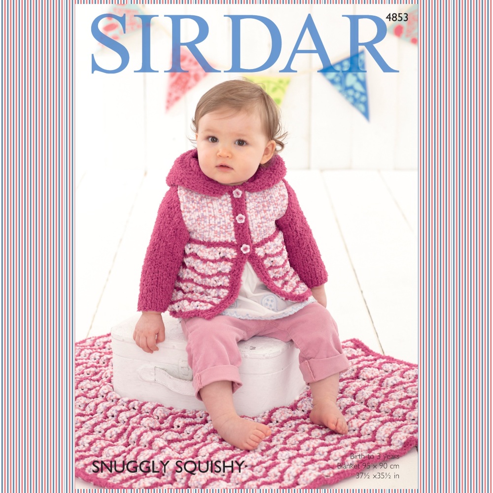 Sirdar Pattern: Baby Girl's Hooded Coat and Blanket in Sirdar Snuggly Squishy & Snuggly Snowflake Chunky. Leaflet (Knitting)