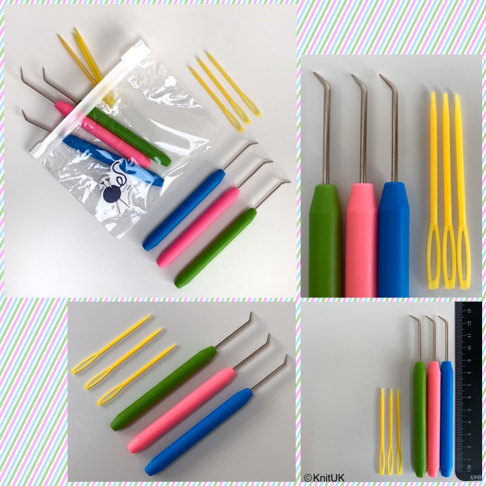 Knitting Loom Hook Set of 3 Loom Picks & Needles KnitUK