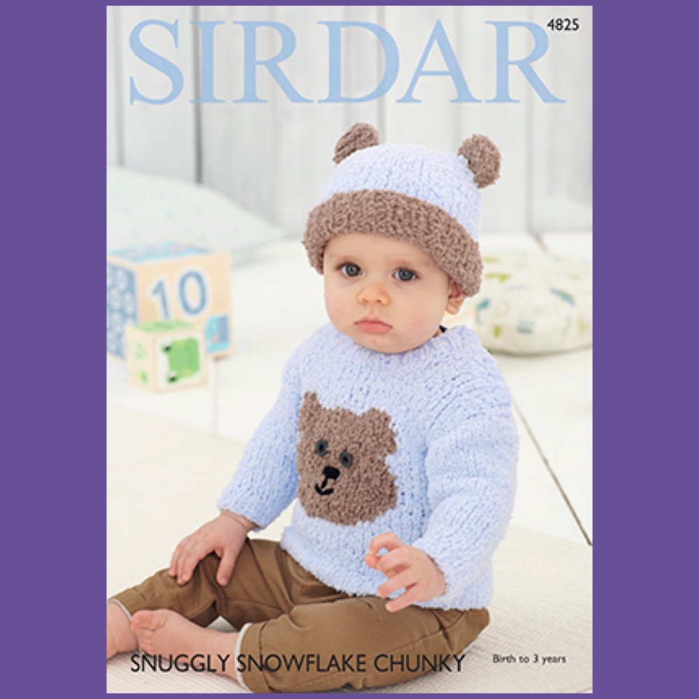 Sirdar pattern: Sweater and Hat in Sirdar Snuggly Snowflake Chunky. Leaflet 4825 ( Knitting)