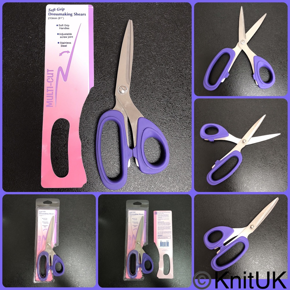 hemline 21cm purple soft grip scissors dressmaking shears