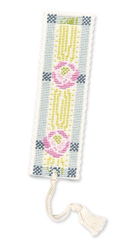 BOOKMARK Mackintosh Rose. Cross-Stitch Kit by Textile Heritage