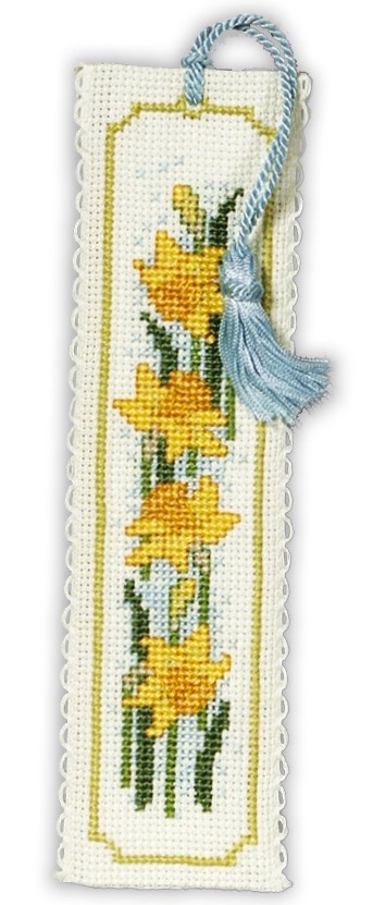 BOOKMARK Daffodils. Cross-Stitch Kit by Textile Heritage