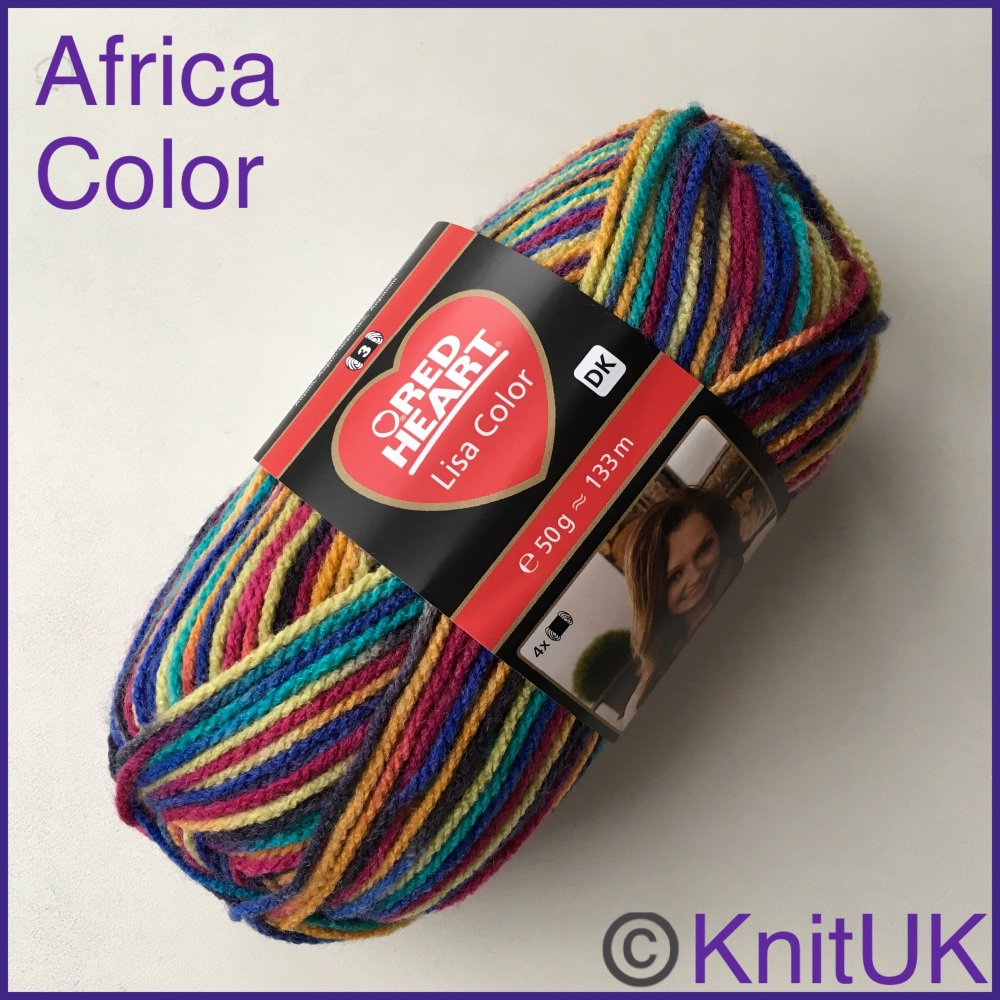 Red Heart Lisa Color (50g). DK yarn for knitting and crochet. Choose colour.