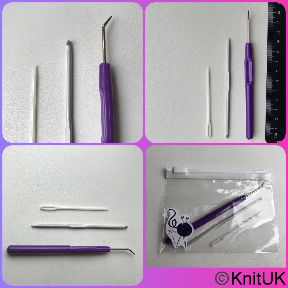 Flat grip handle Knitting Loom Hook set looming hook and pick tools