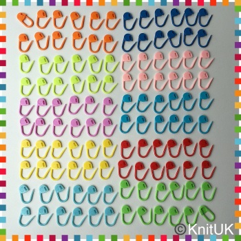 KnitUK Stitch Markers. Locking Stitch Markers: Multicolour. Box of 120