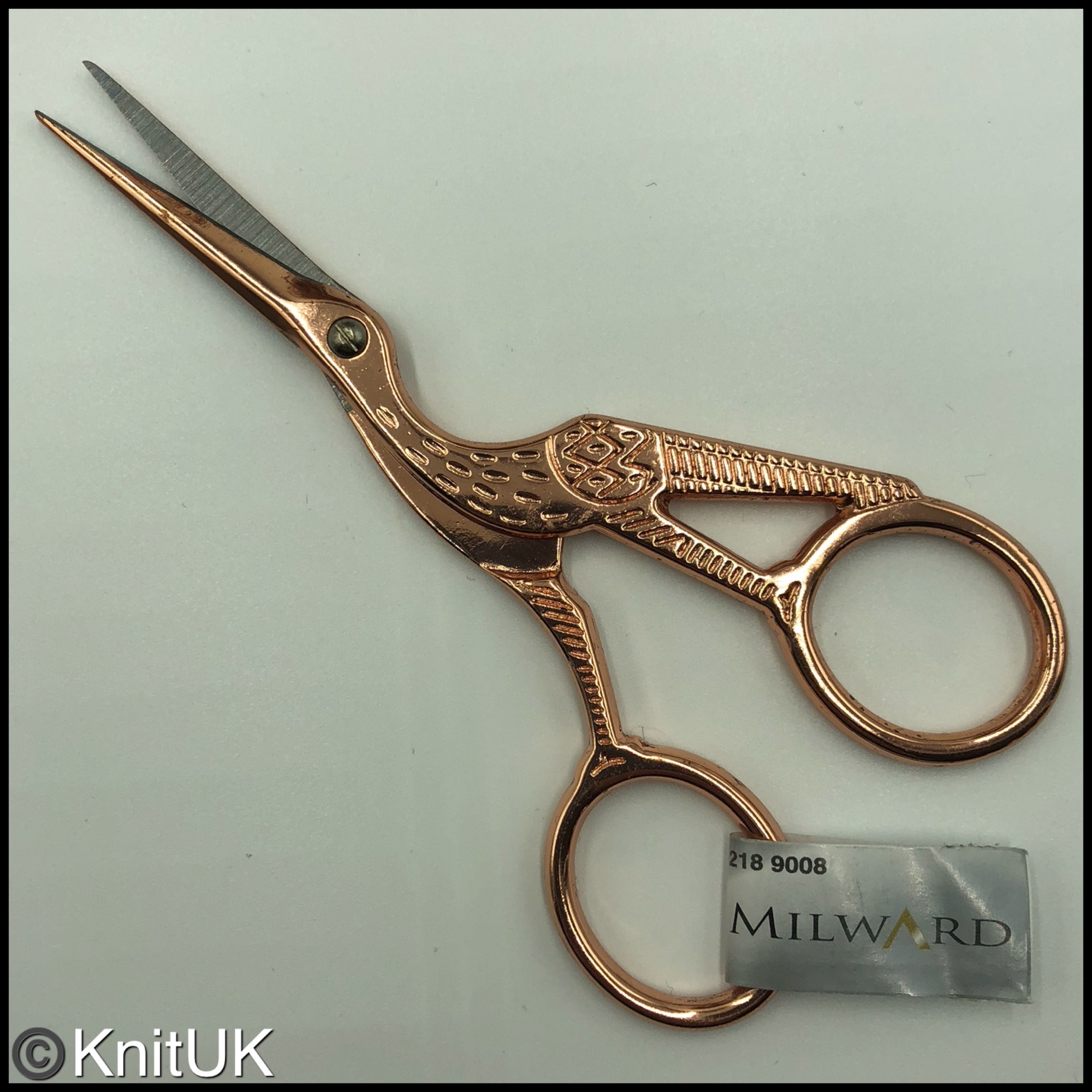 milward rose gold stork scissors