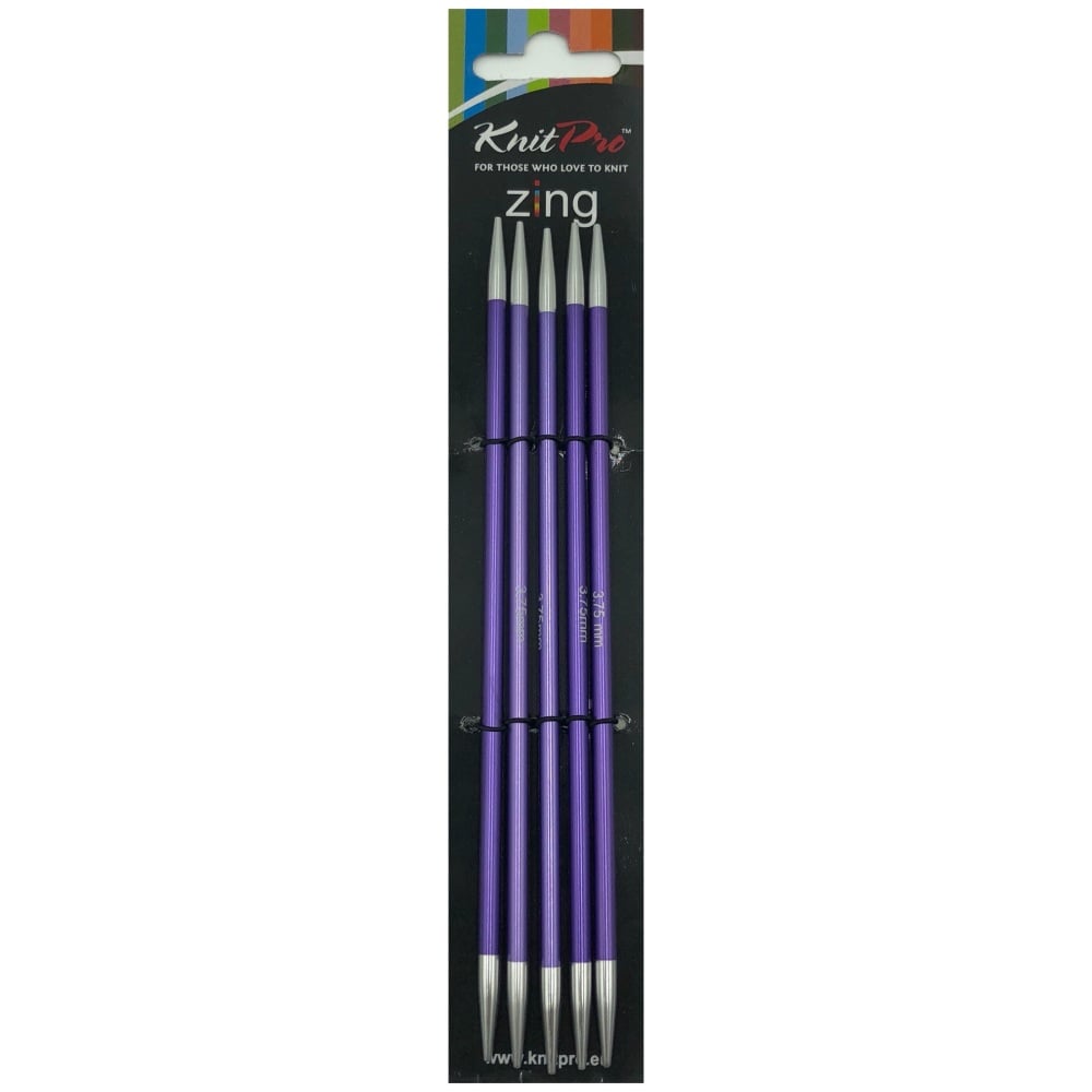 KnitPro Zing 20cm Double Ended Knitting Needles Set of 5. Choose size