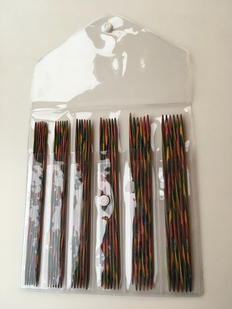 KnitPro Symfonie Wood Double Pounted (15cm) Sock Needle Set. 6 x Sets of 6.