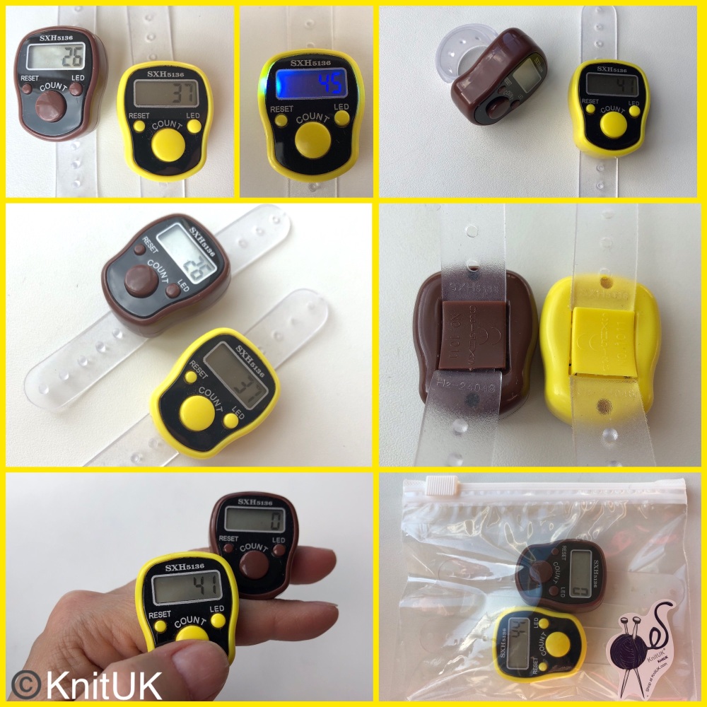 Knituk Led tally counters chocolate yellow 2 pack