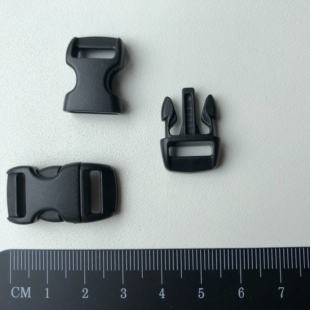 Plastic Buckles - Black & Mixed Colours. Pack of 12. (KnitUK)