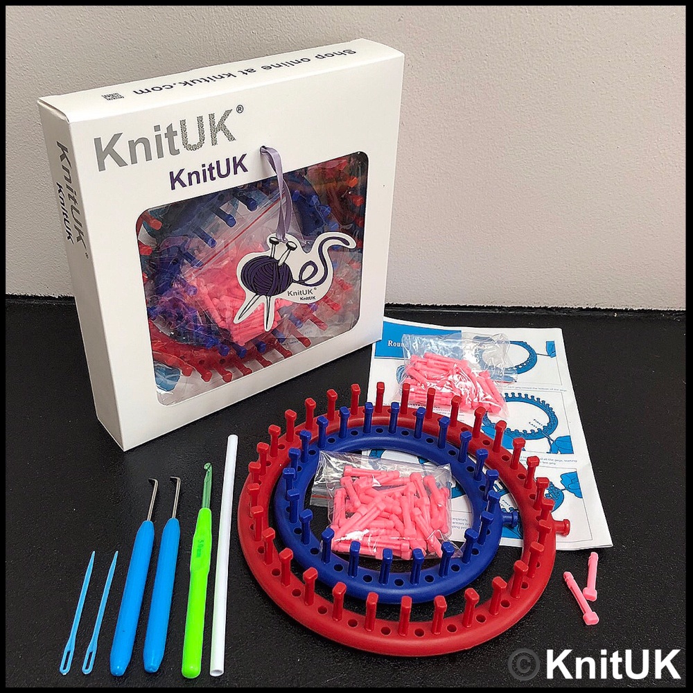KnitUK Round Knitting Loom Set of 2 - Red & Blue