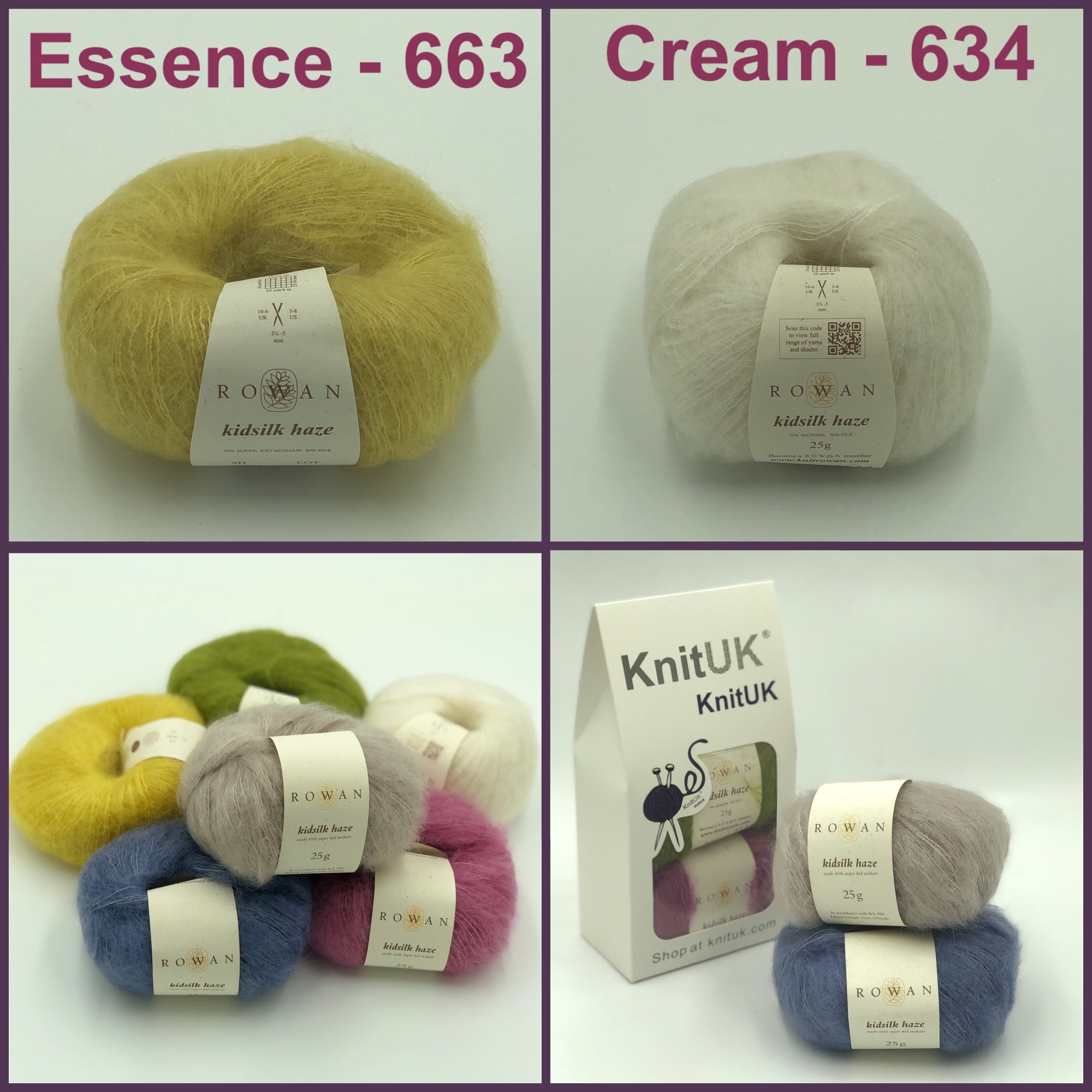 rowan kidsilk haze essence cream dk knitting yarn mohair silk