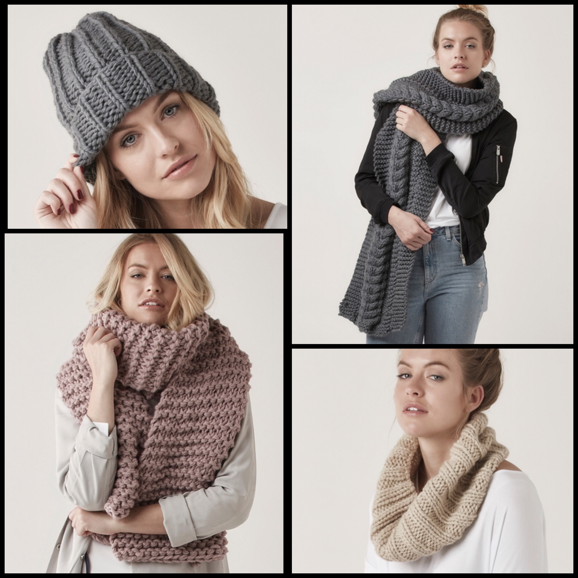 rowan big wool knits brochure scarf hat cowl