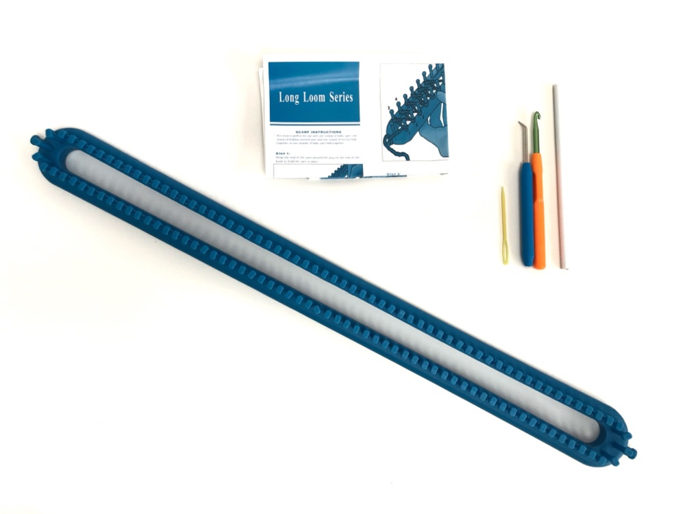 KnitUK Long Blue Knitting Loom. 124 pegs fitted (medium gauge loom).