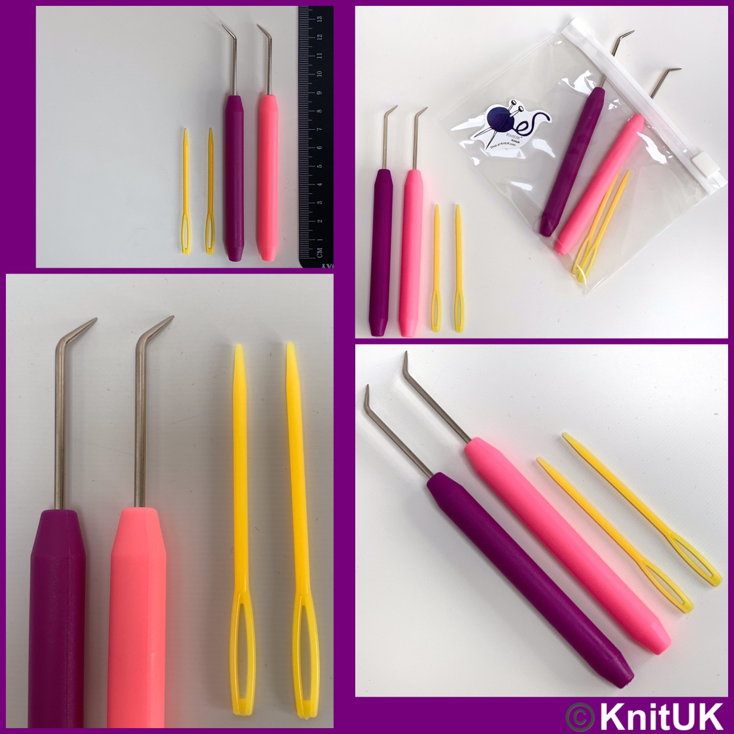 Pink and Purple Knitting Loom Hook Set knitting loom Picks and
