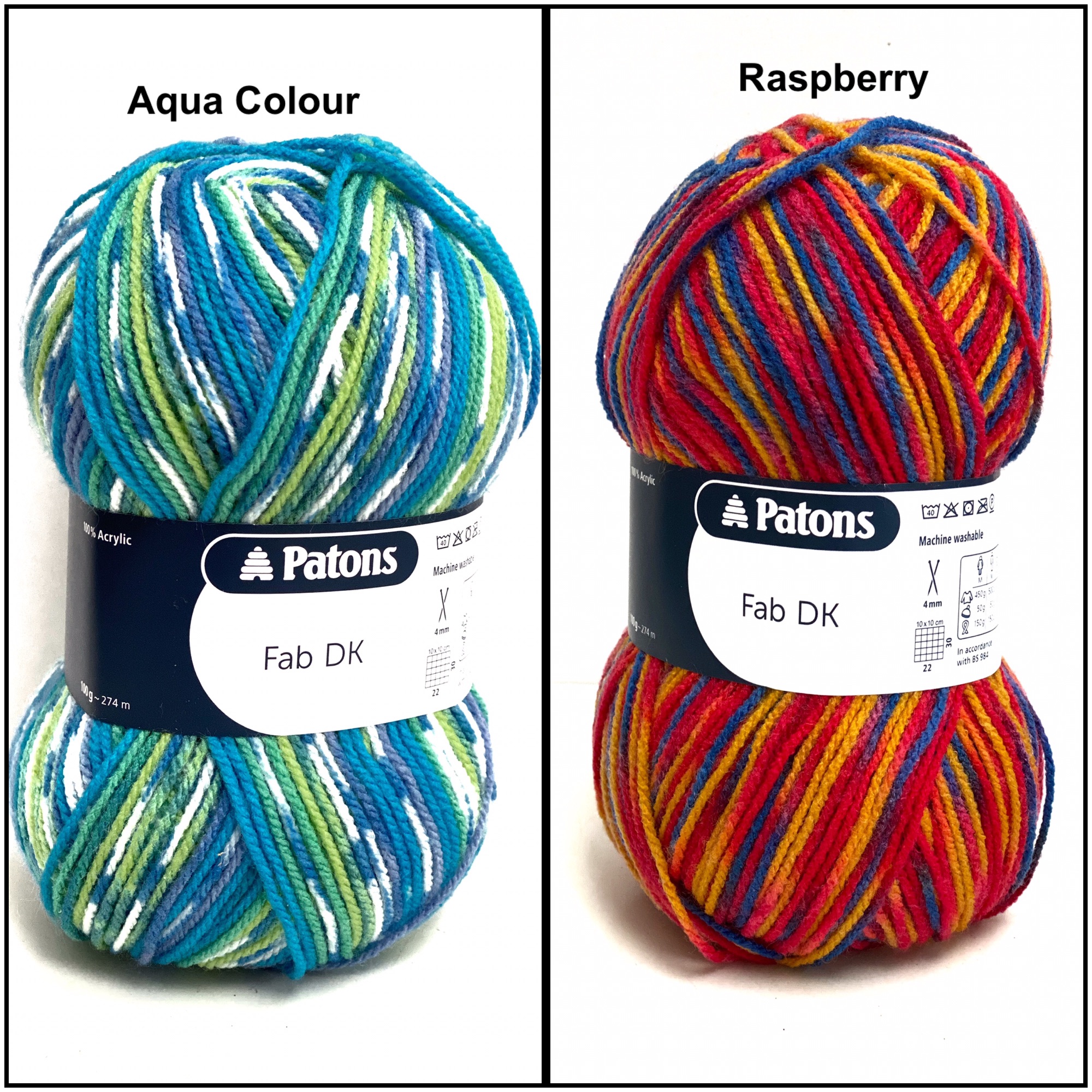 patons fab dk aqua colour raspberry acrylic yarn