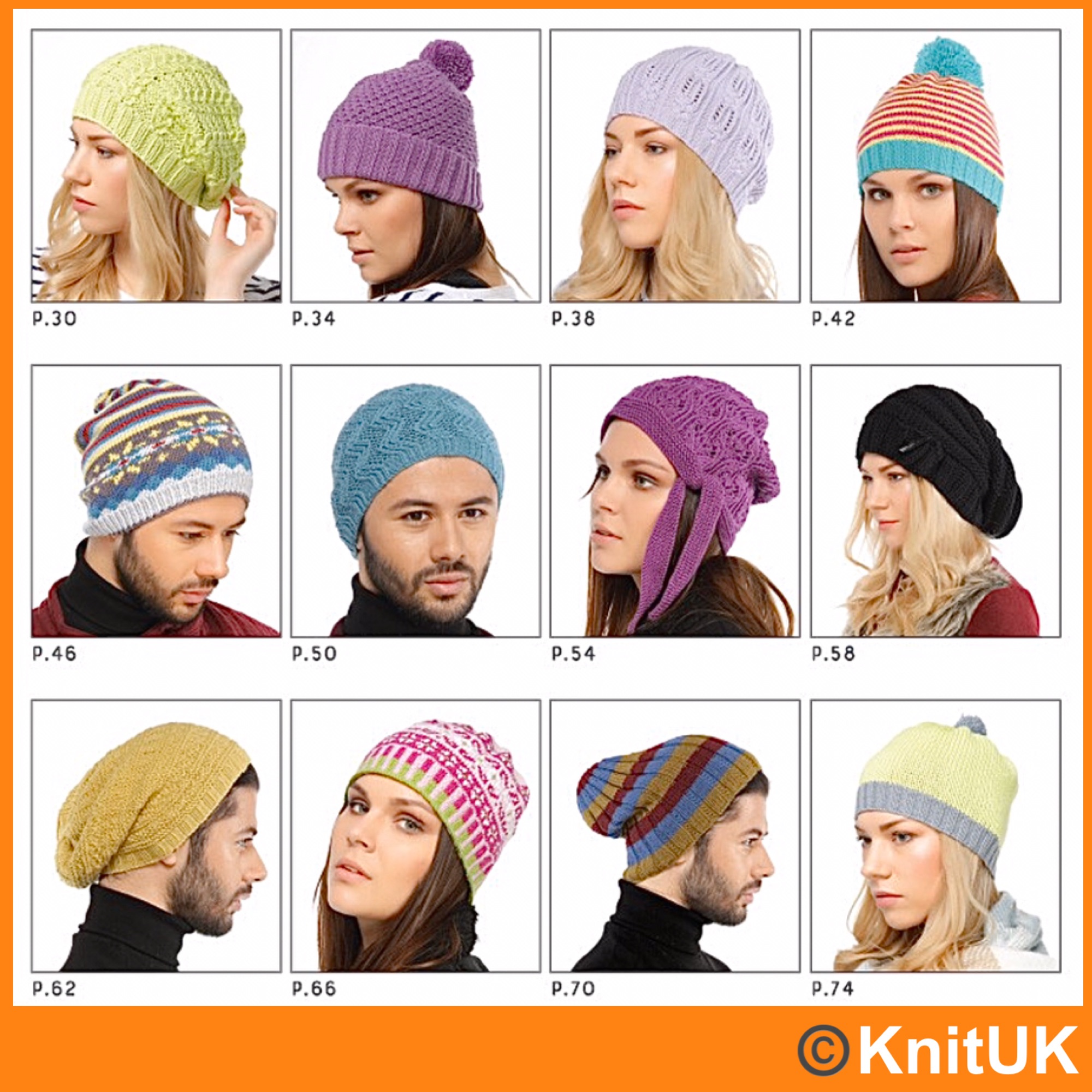 Knitted Hats Book with 24 designs by Jody Long. Tuva Publishing | KnitUK