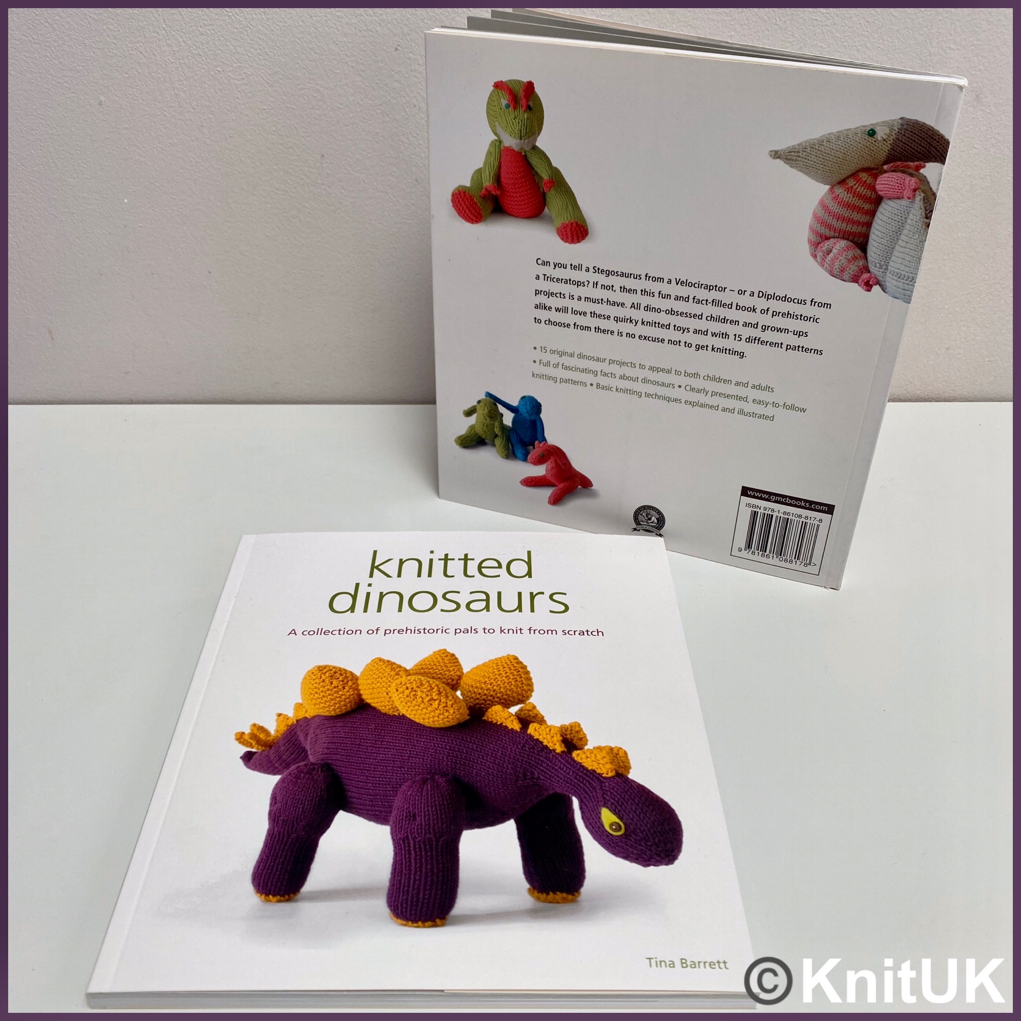 Gmc books Knitted Dinosaurs tina barrett front back Stegosaurus