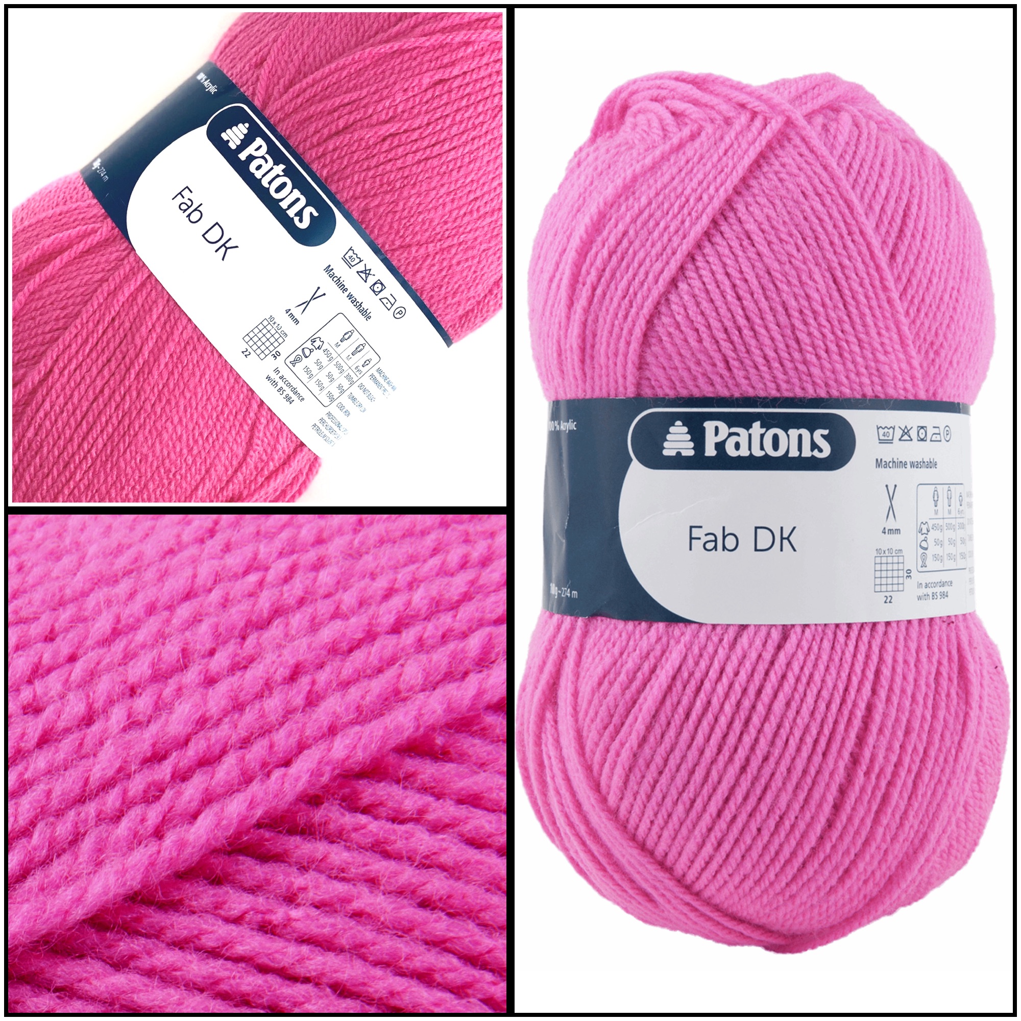 patons fab dk 100g acrylic knitting crochet yarn candy 3 pics