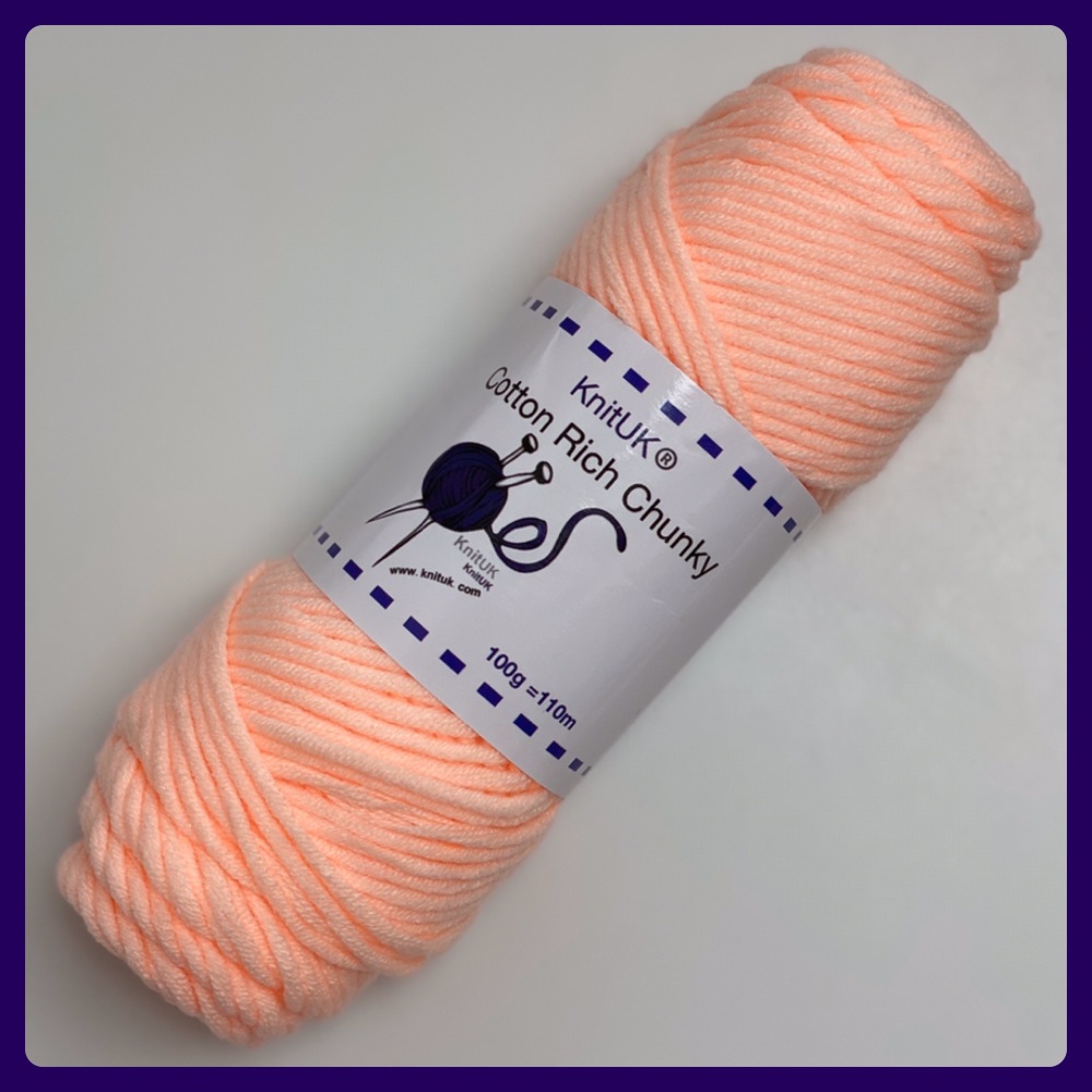 KnitUK Cotton Rich Chunky (100g). Yarn for Hand Knitting, Loom knitting & Crochet. Choose colour.