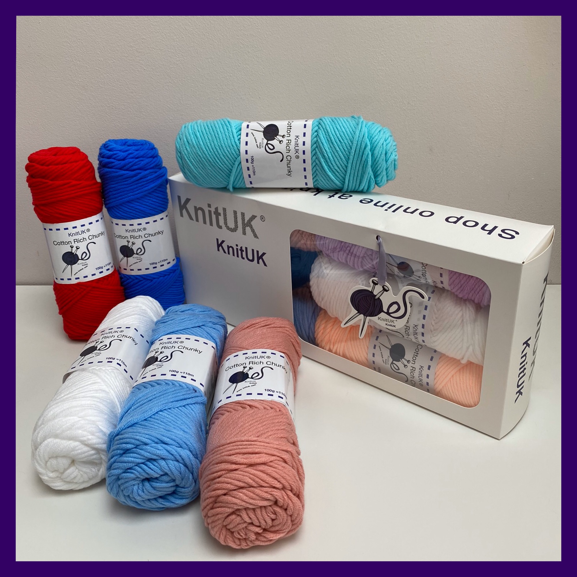 KnitUK Cotton Rich Chunky yarn - Cotton yarn for loom knitting and crochet  - KnitUK