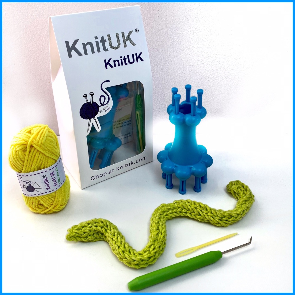 KnitUK Double-End Spool Loom. 2 in 1 French Knitter. Blue