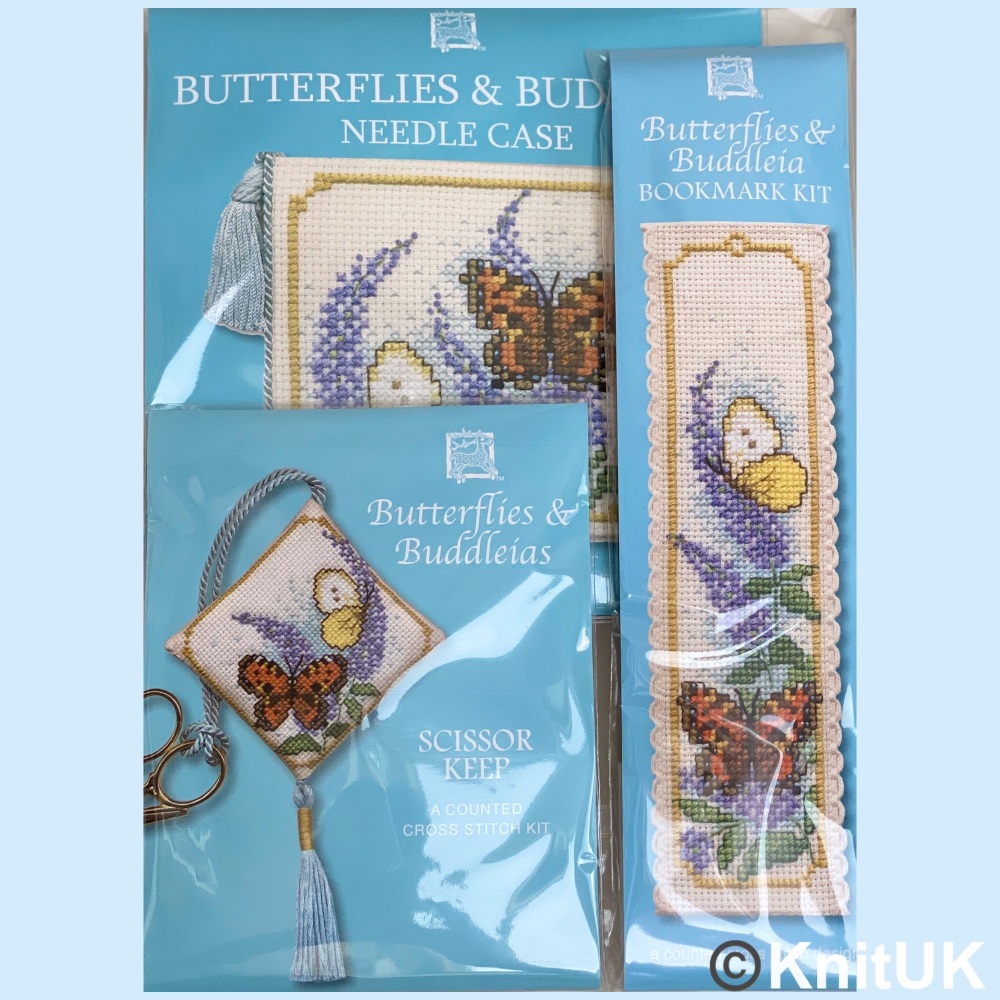 Gift Pack Butterflies & Buddleias. Cross Stitch Kit by Textile Heritage