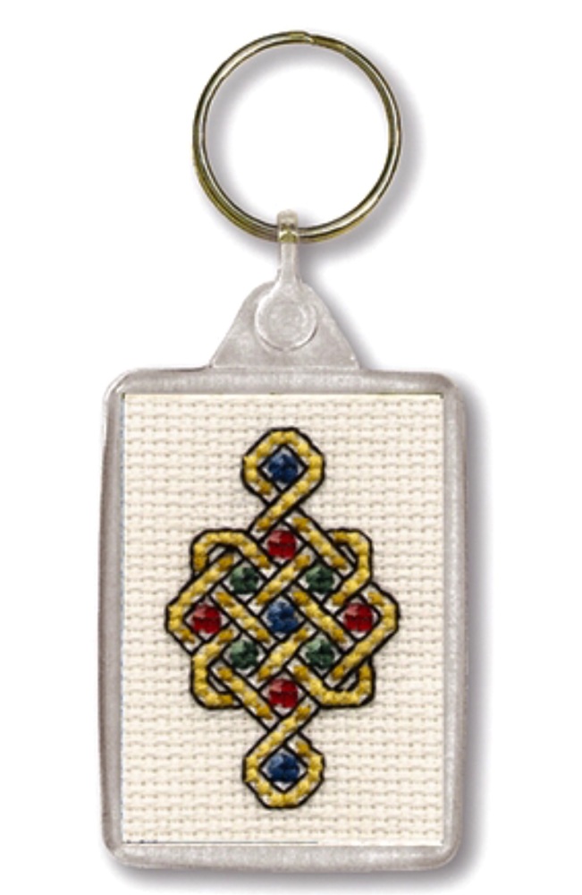 KEYRING Celtic Jewel. Cross Stitch Kit by Textile Heritage (Made in UK)