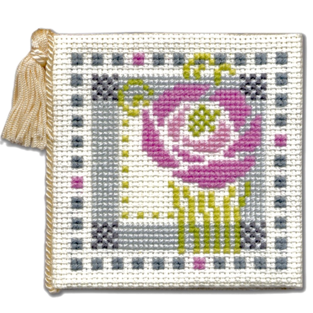 Needle Case Mackintosh Rose. Cross Stitch Kit by Textile Heritage.