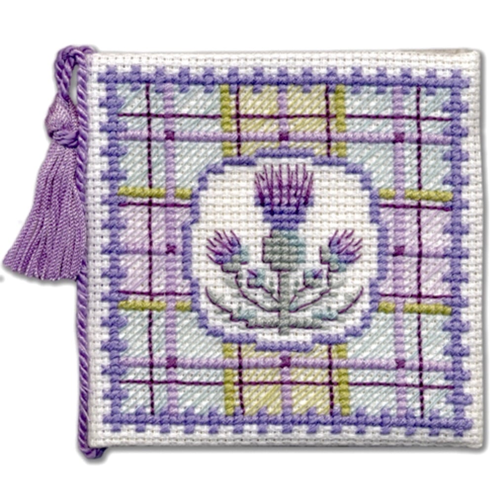 Needle Case Tartan Thistles. Cross Stitch Kit by Textile Heritage.