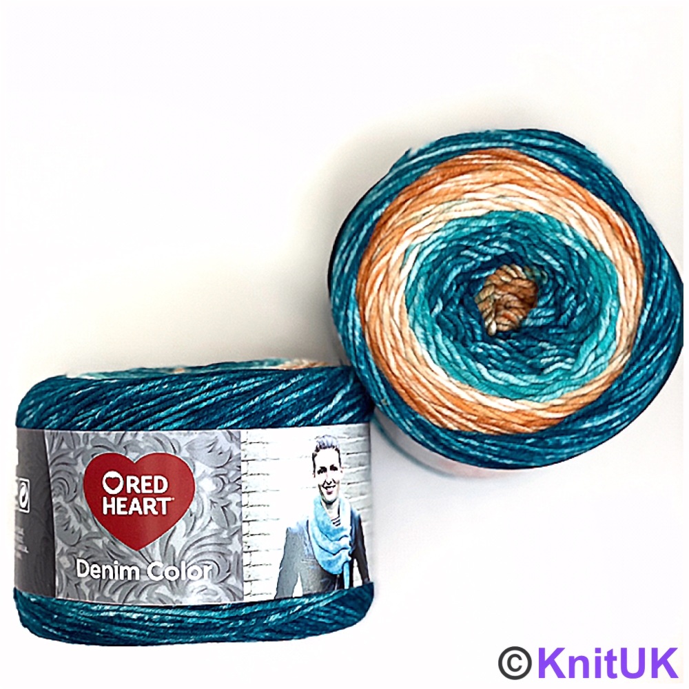 Red Heart Denim Color (150g). Aran yarn for knitting and crochet. Choose colour