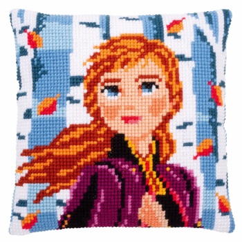 Cross Stitch Cushion cover: Frozen II Anna (Vervaco). Cross Stitch / Tapestry