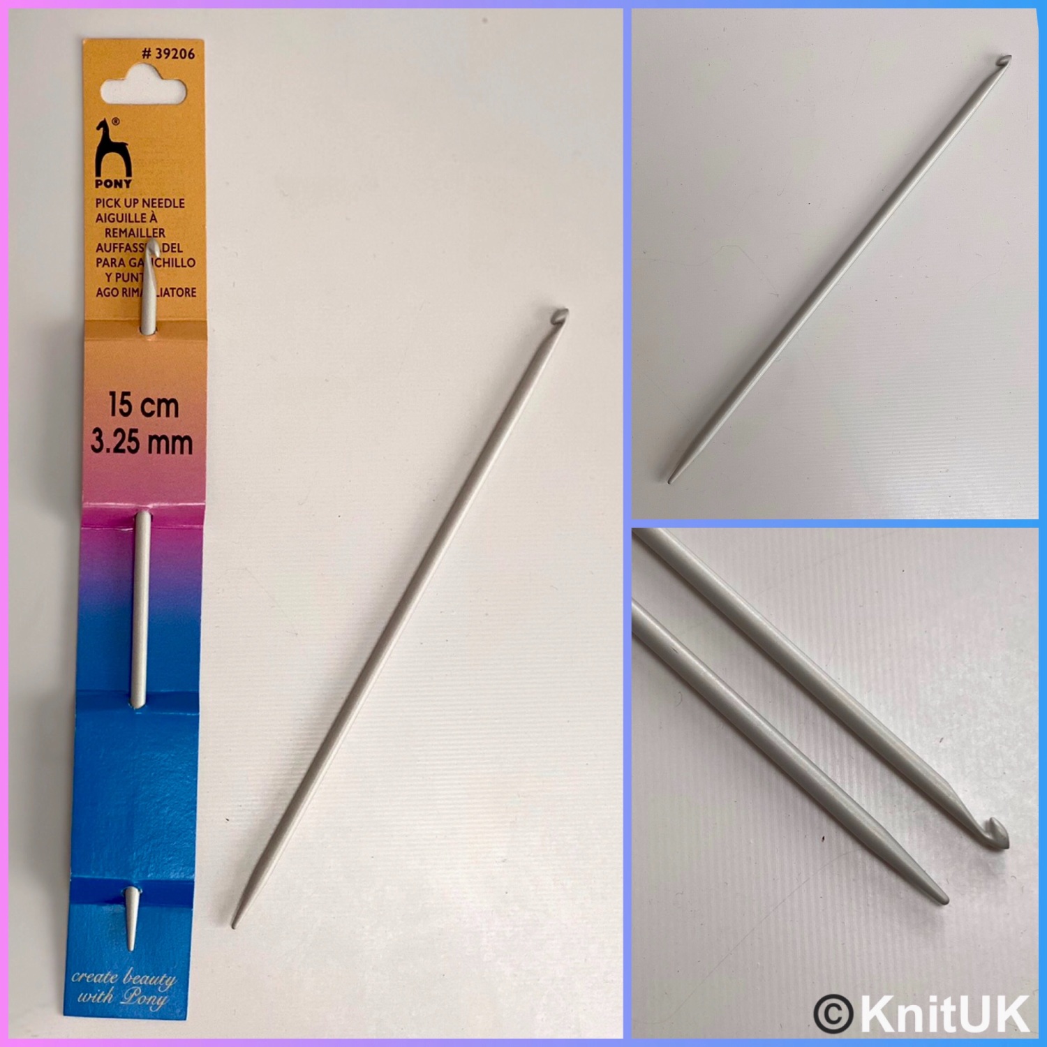 Pick up needle double end tool Pony crochet hooks KnitUK