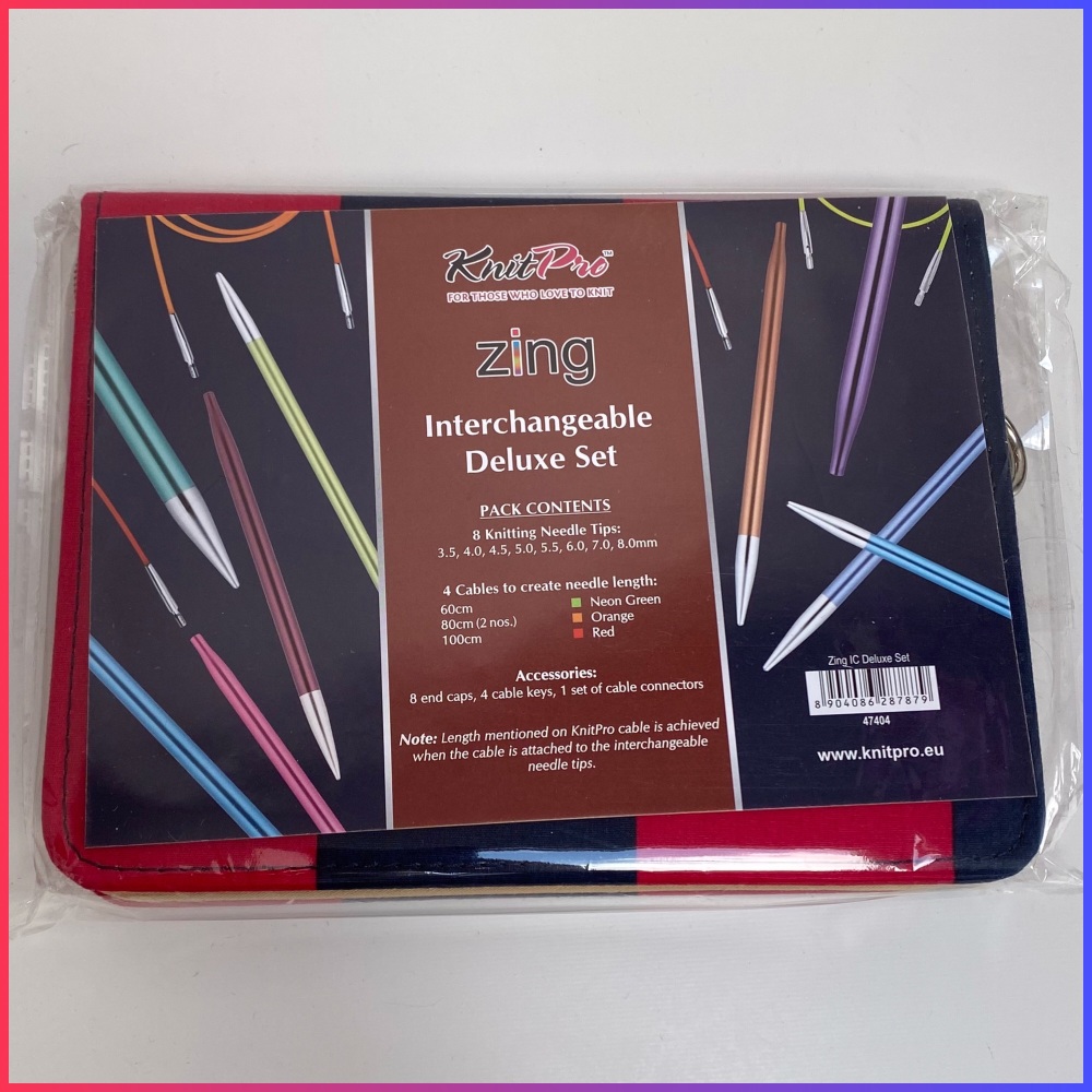 KnitPro Zing Knitting Needles Interchangeable Deluxe Set.