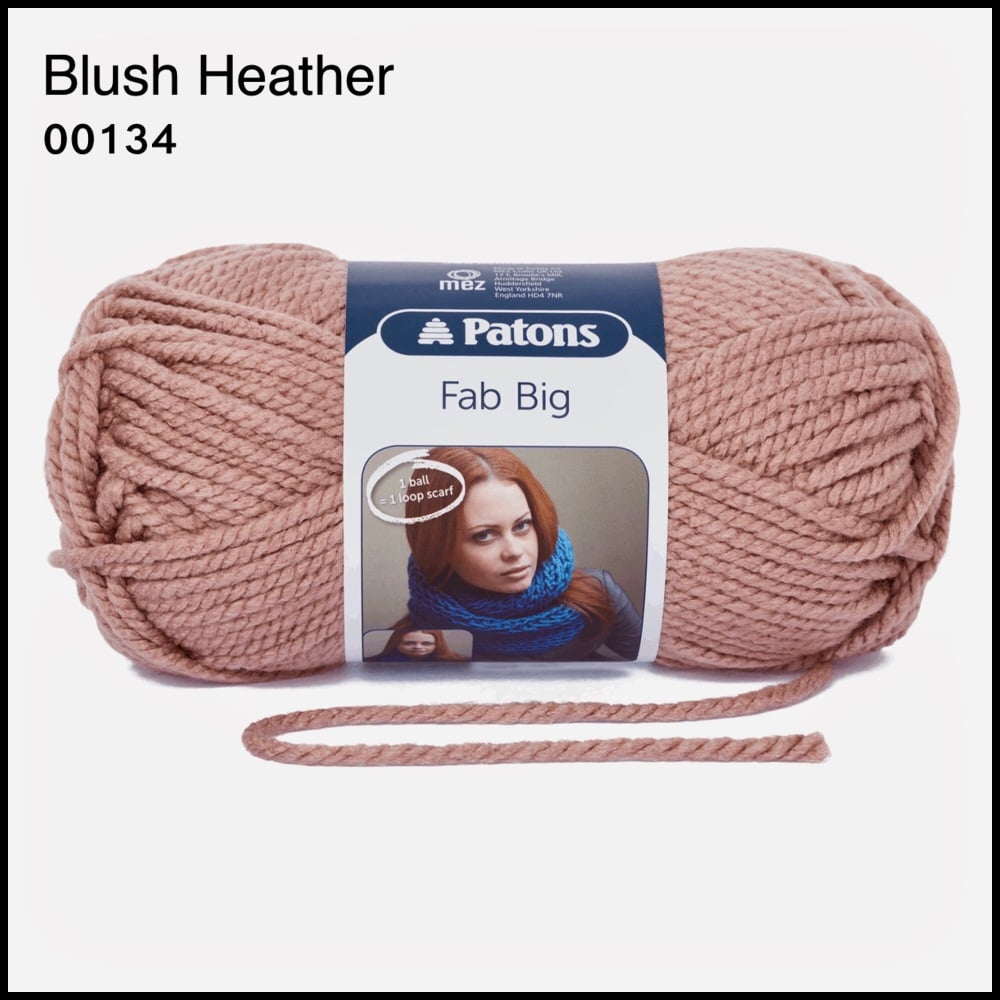 Patons Fab Big blush heather super chunky bulky knitting crochet yarn