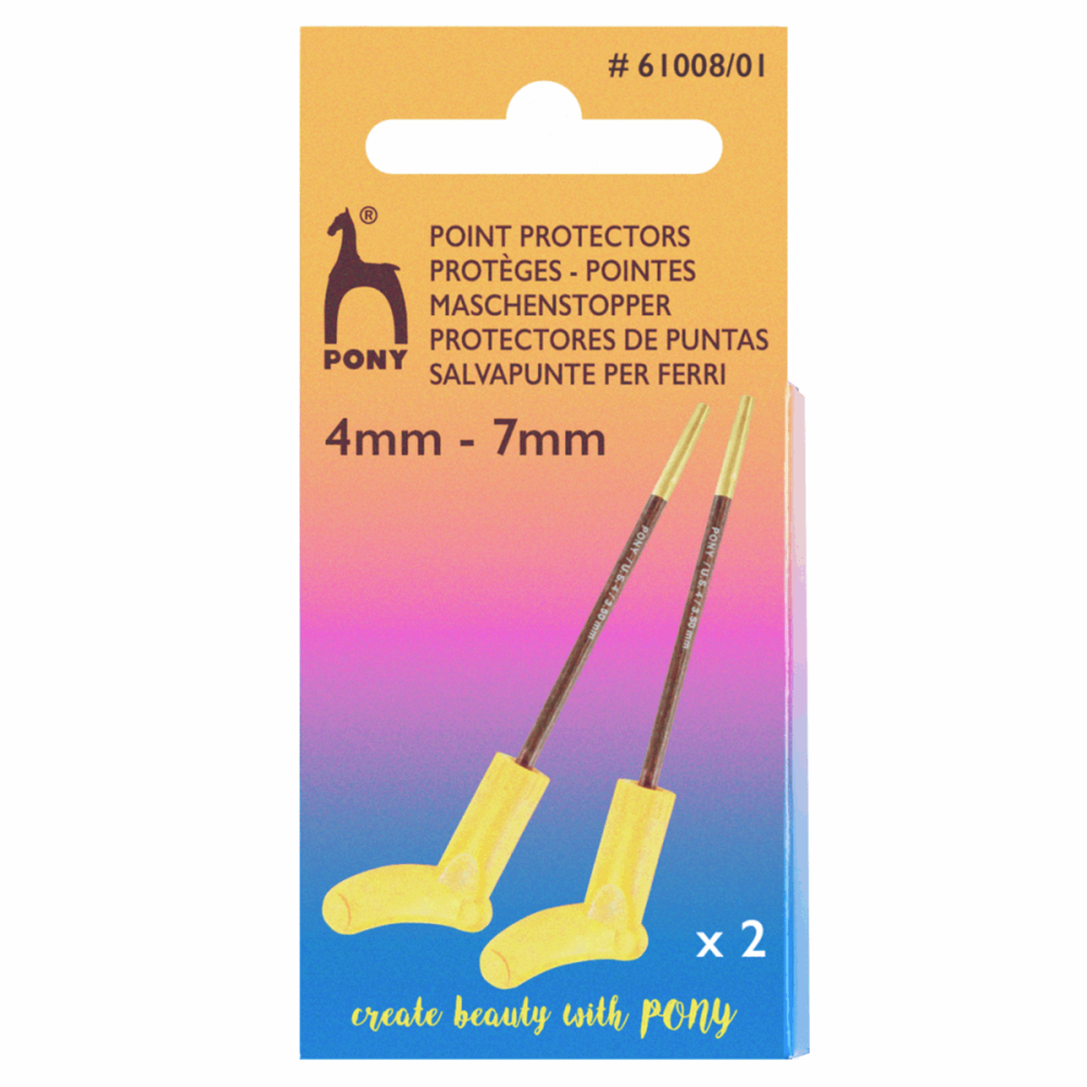 Knitting Needles Point Protectors: Sock Shape: for Sizes 4-7mm: Red (Pony)