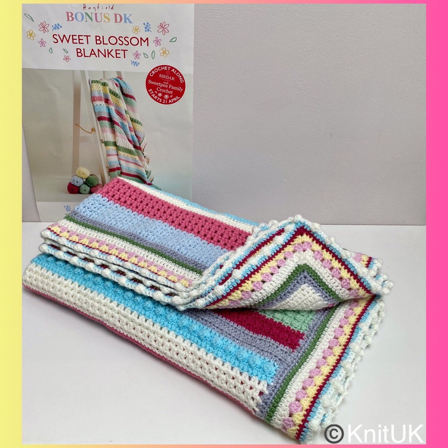 Sirdar Hayfield Bonus DK Sweet Blossom Blanket Kit | KnitUK