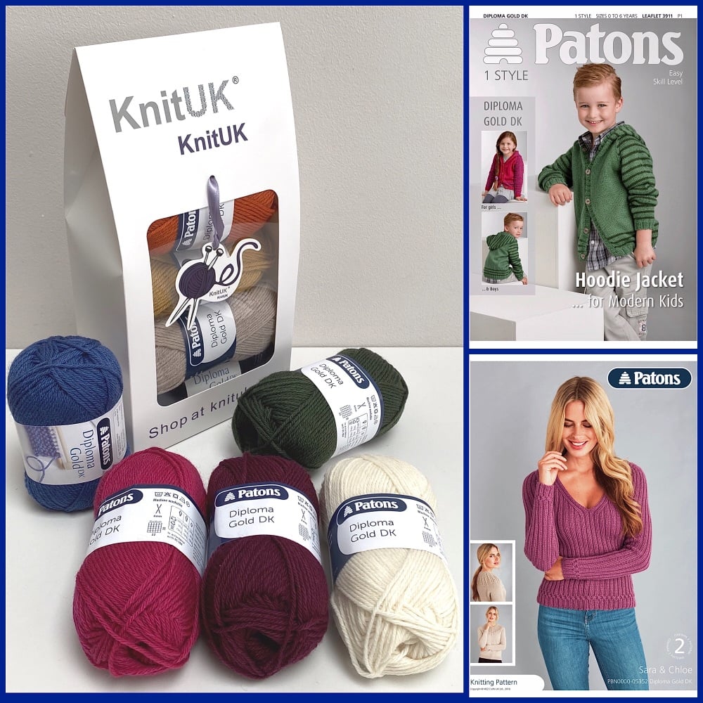 Patons diploma gold dk wool yarn box designs