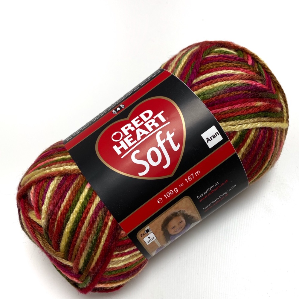 Red Heart Soft Color (100g). Aran yarn for knitting and crochet. Choose col