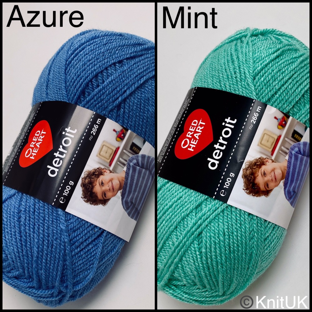 Red Heart Deteoit Azure mint acrylic Dk loom knitting crochet yarn