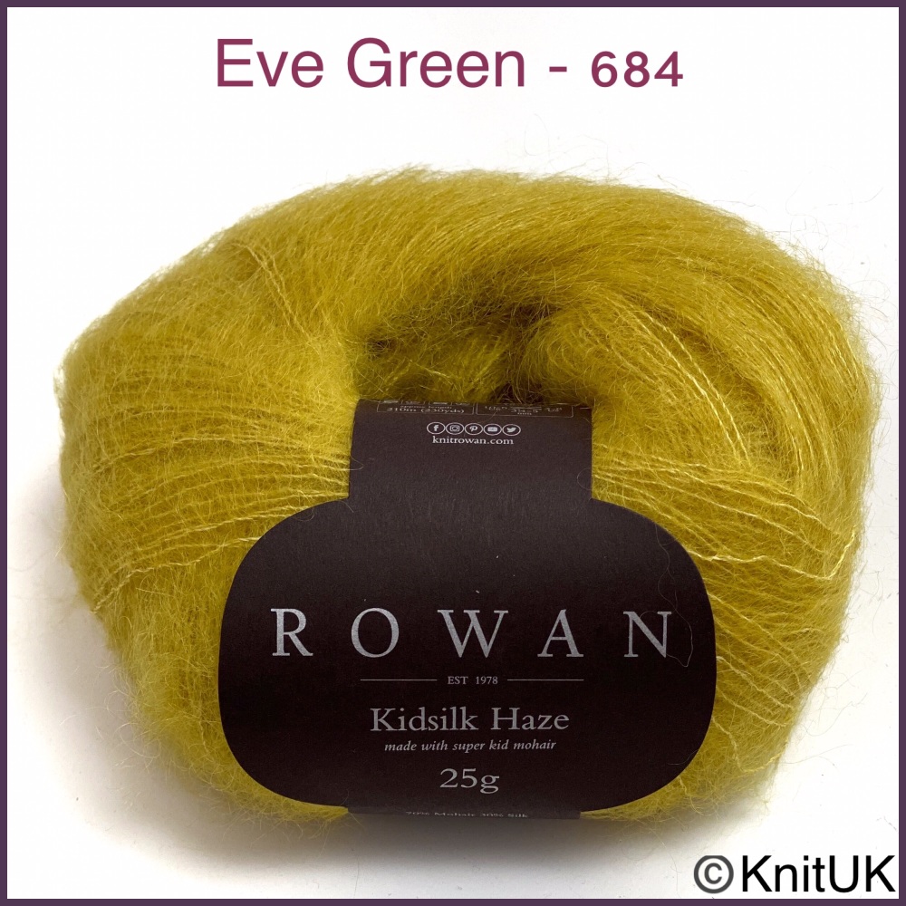 Rowan kidsilk haze eve green knitting yarn