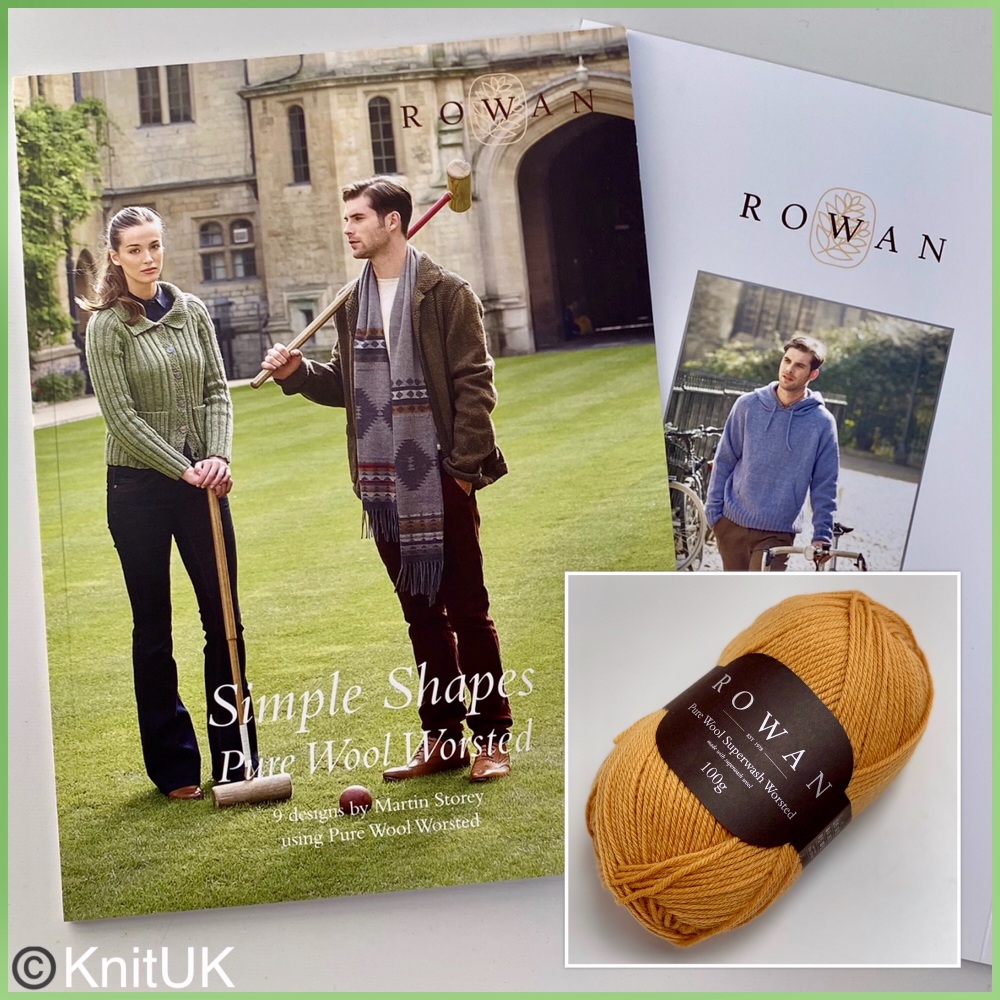 Rowan simple shapes pure wool worsted front back magazine knitting wool yar