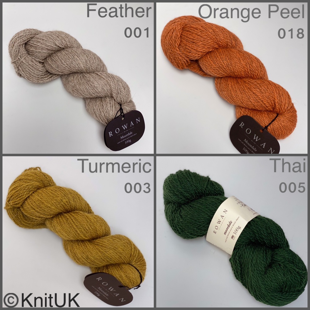 Rowan Moordale british wool alpaca yarn feather orange peel turmeric thai c