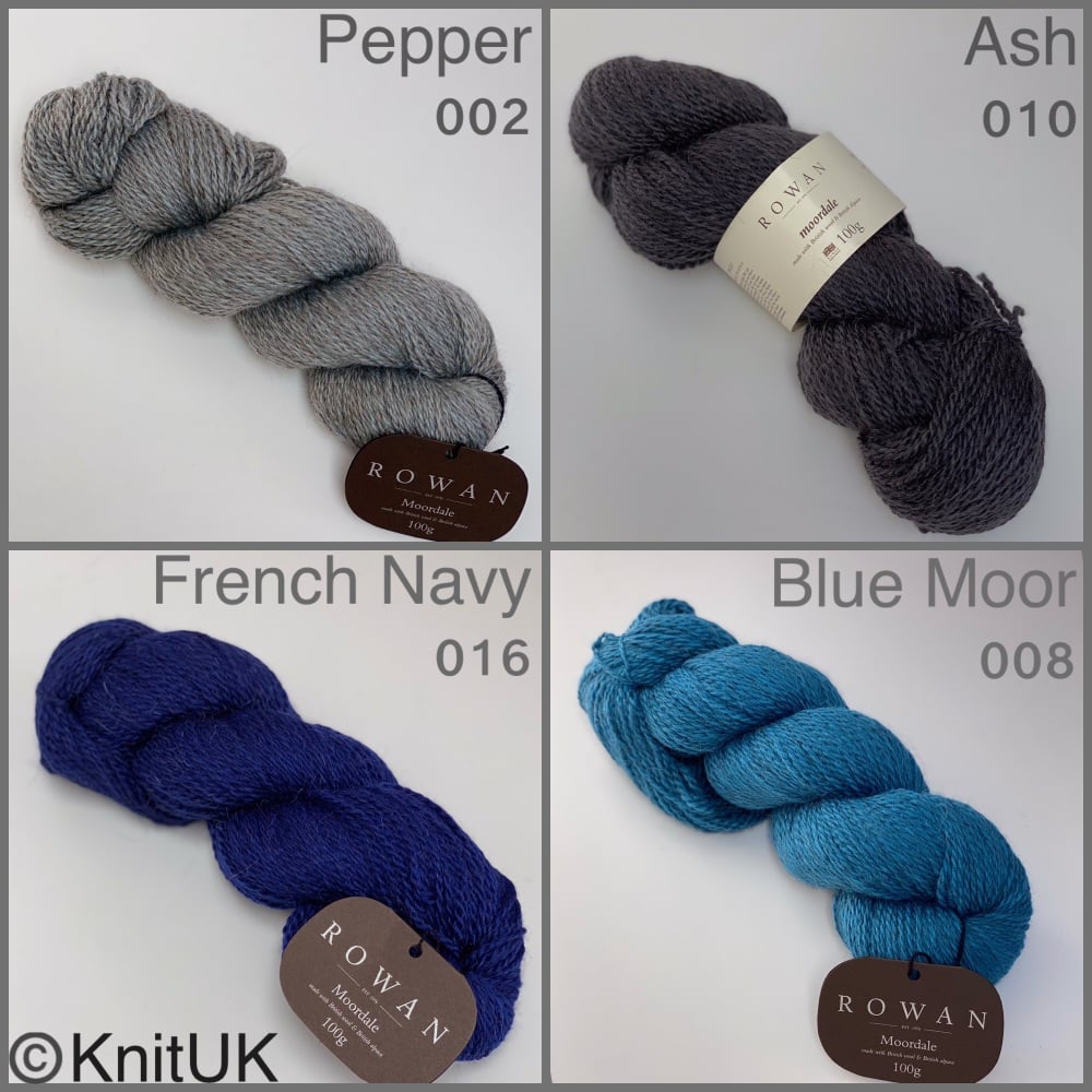 Rowan Moordale british wool alpaca yarn pepper ash french navy blue moor dk