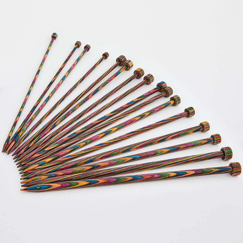 KnitPro Symfonie Single-Ended Knitting Pins Set. 35cm Knitting Needles Set of 8 pairs. Wood.