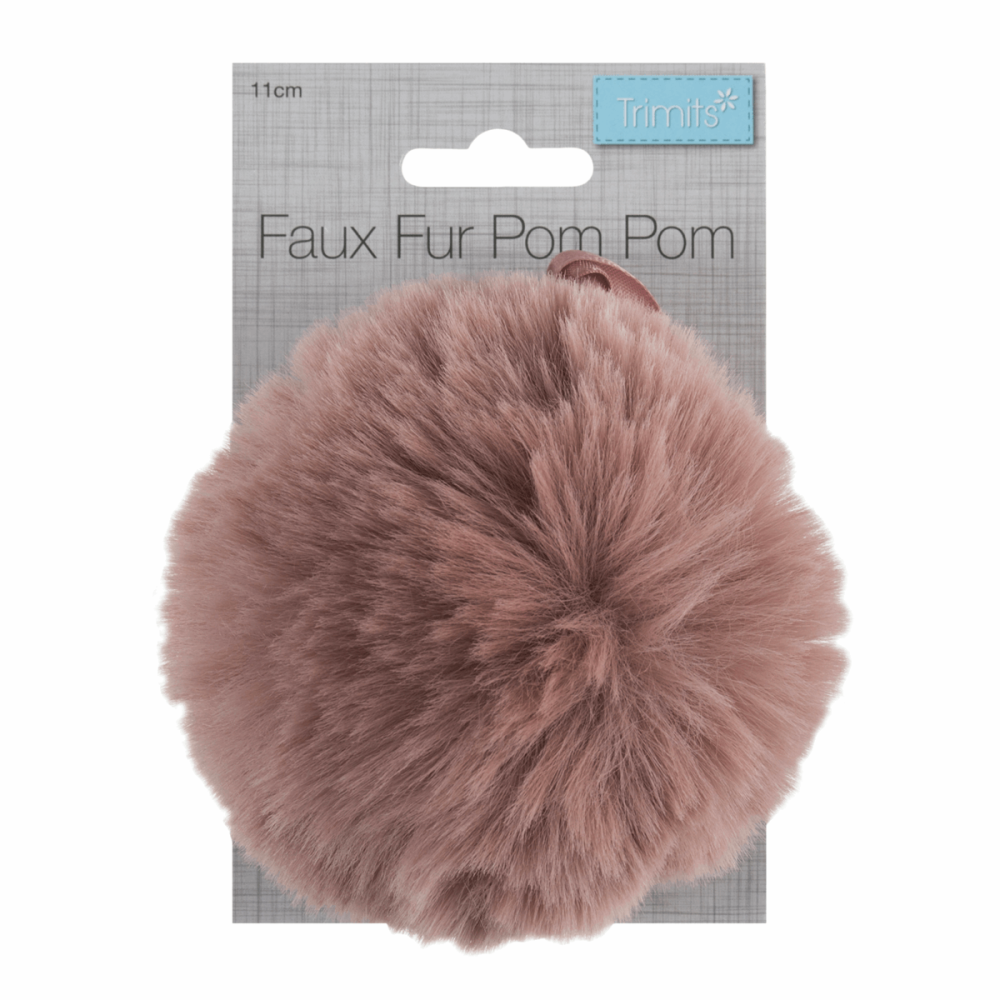 Pom Pom. Faux Fur: 11cm (Large). Trimits. Choose colour.